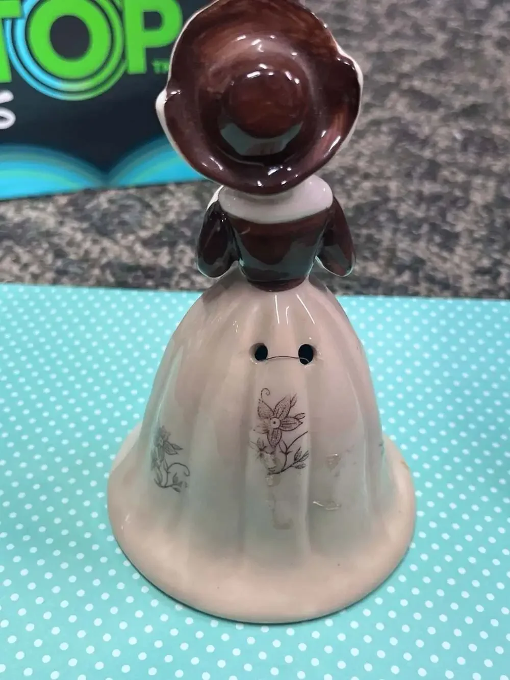 Vintage Brinn & Co Porcelain Bell Figurine of a Victorian Girl
